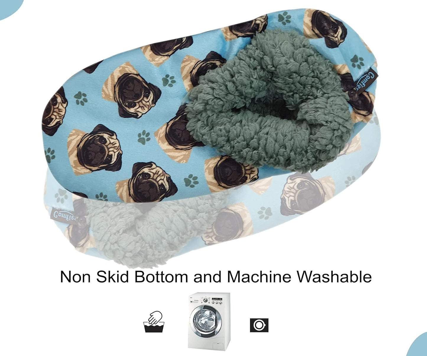 Pug Tan Dog Lovers Super Soft Unisex Slippers - One Size Fits Most - Cozy House Slippers - Non Skid Bottom - perfect for Chihuahua gifts