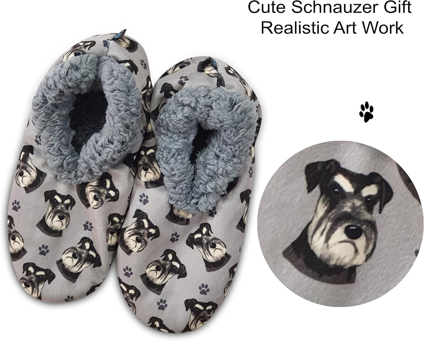 SCHNAUZER Dog Lovers Cozy ,unisex Slipper, one size fits most,Sherpa, Non skid Bottom