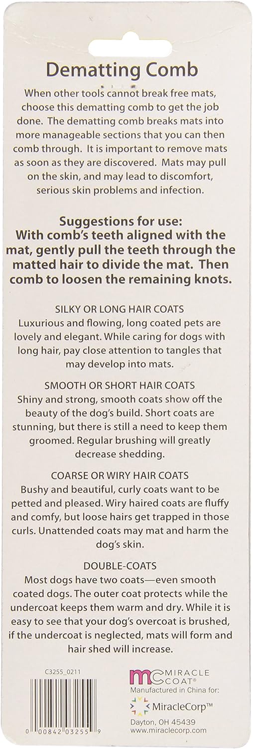 Miracle Coat Dog and Cat Dematting Comb