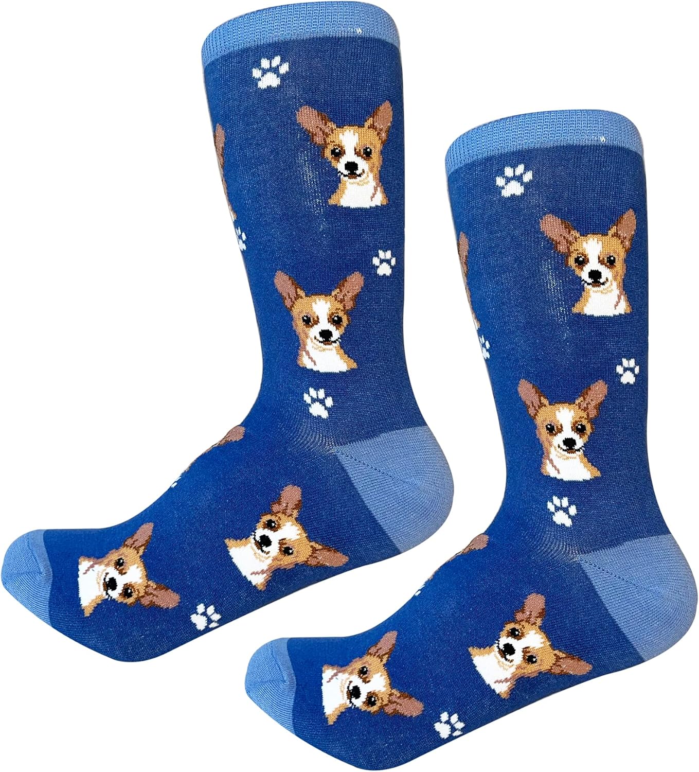 Chihuahua Tan Socks - Fun Unisex Socks - Crazy Pet Lover - Novelty Socks Funny Gifts for Dog Lovers - Cute Dog Pattern - Casual Crew Socks - One Size Fits most