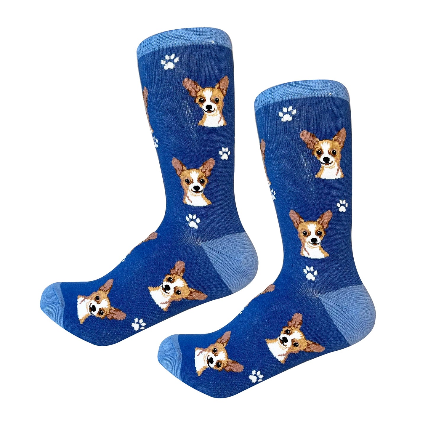 Chihuahua Tan Socks - Fun Unisex Socks - Crazy Pet Lover - Novelty Socks Funny Gifts for Dog Lovers - Cute Dog Pattern - Casual Crew Socks - One Size Fits most