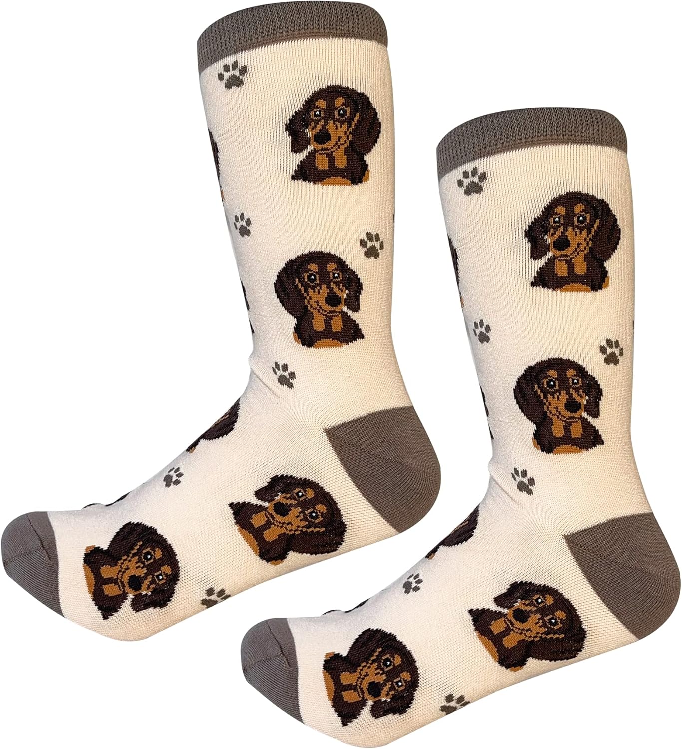 Red Dachshund Dog lover Socks - Fun Unisex ,Cute Pattern Casual Crew One Size Fits most