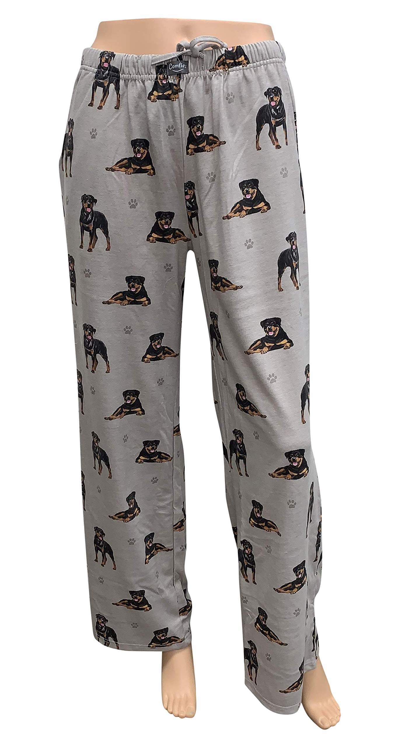 Rottweiler Dog Lovers Unisex Lightweight Cotton Blend Pajama Bottoms – Super Soft and Comfortable – Perfect for Rottweiler Gifts