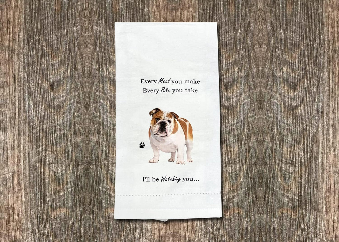 Bulldog lovers Kitchen Towel Tea Towels- Soft Highly Absorbent - Reusable - Quick Drying - 100% Natural Cotton