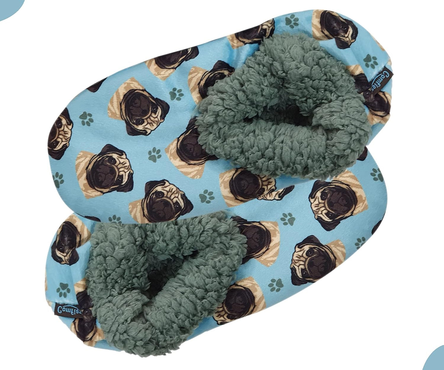 Pug Tan Dog Lovers Super Soft Unisex Slippers - One Size Fits Most - Cozy House Slippers - Non Skid Bottom - perfect for Chihuahua gifts