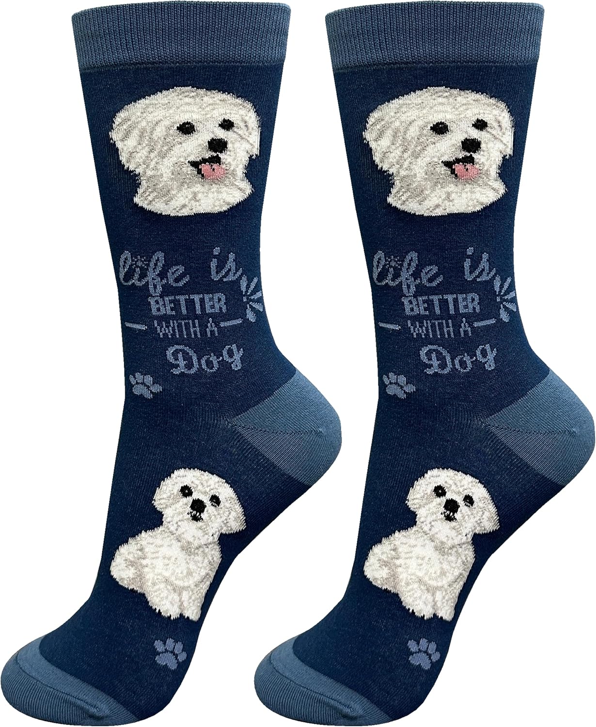 Maltese Dog Pet Lover Socks - Cute Crew Socks - Unisex - Novelty Socks
