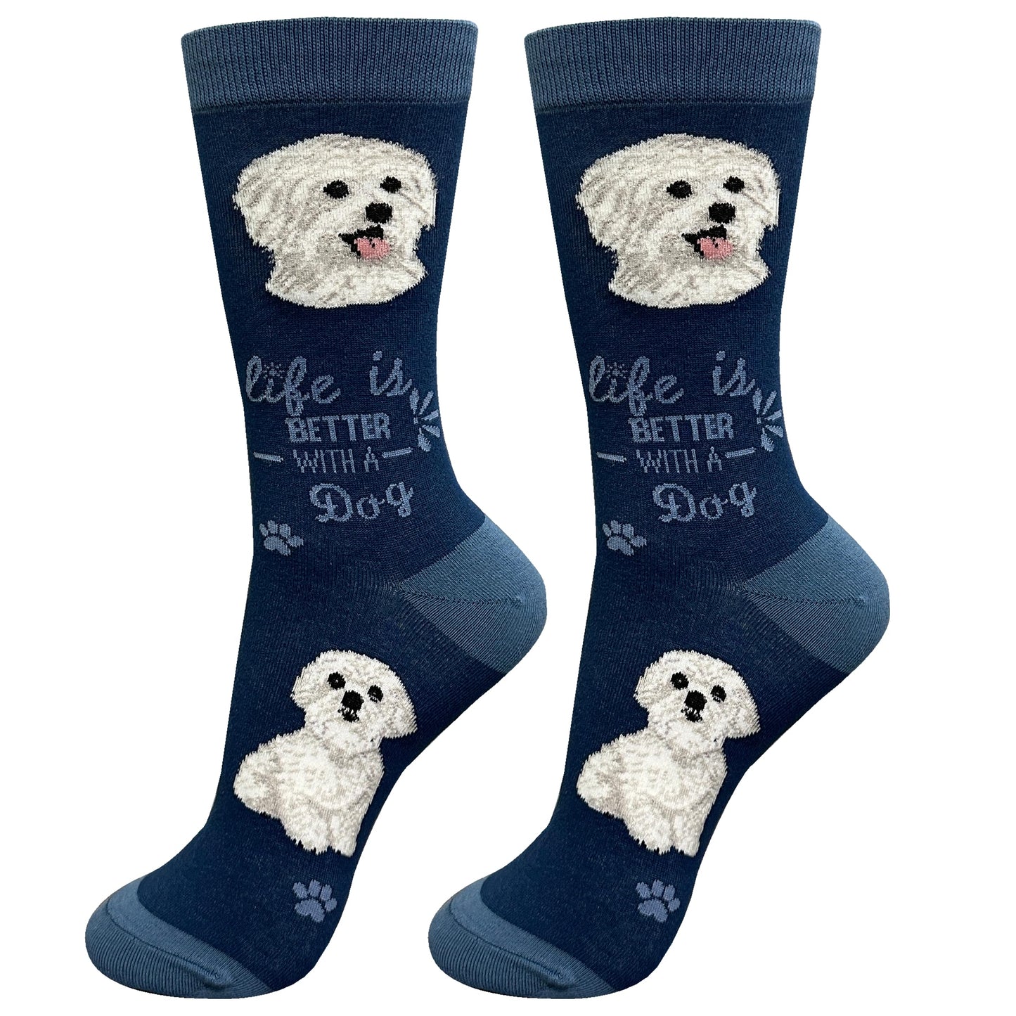 Maltese Dog Pet Lover Socks - Cute Crew Socks - Unisex - Novelty Socks
