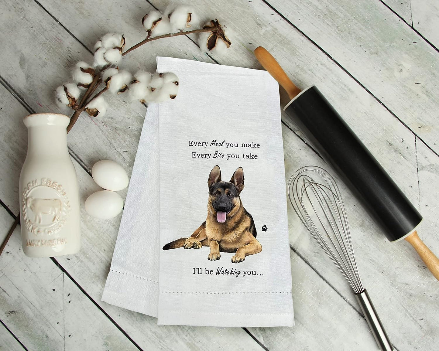 German Shepherd Dog Lovers Kitchen Towel - Soft Highly Absorbent-Dish Towels - Tea Towels - Reusable - Quick Drying - 100% Natural Cotton