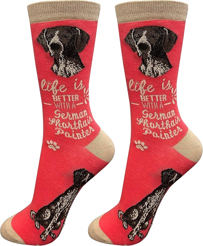 German Shorthaired Pointer Dog Lovers Socks - All Season - One Size Fits Most - Unisex,Premium Quality