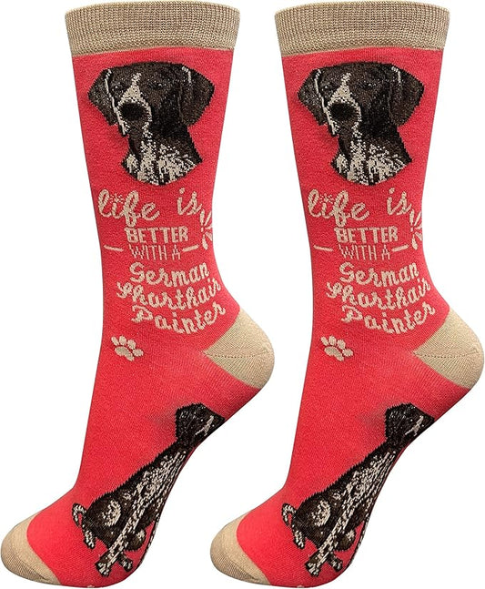 German Shorthaired Pointer Dog Lovers Socks - All Season - One Size Fits Most - Unisex,Premium Quality