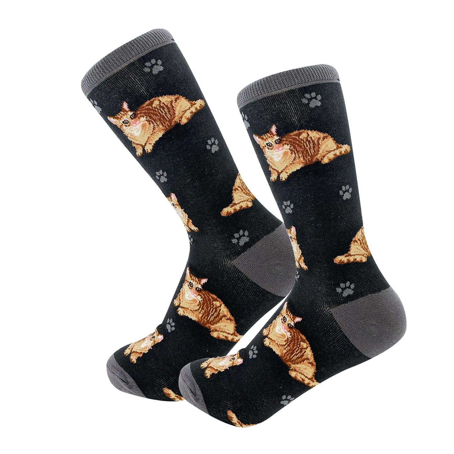 Tabby Orange Cat  Pet Lover Socks - All Season - One Size Fits Most - Unisex