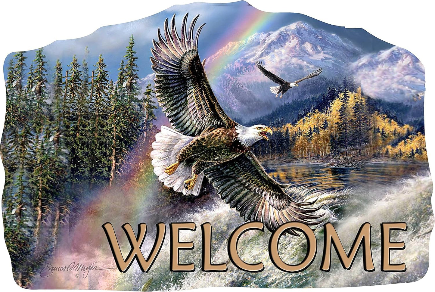 Welcome Wood Indian American Sign–Wood Sign Plaques