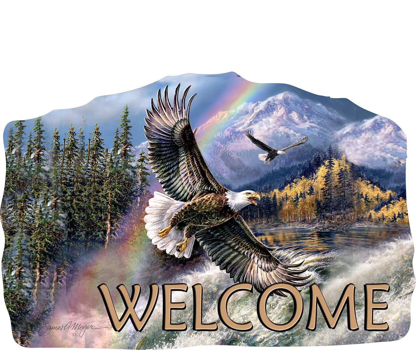 Welcome Wood Indian American Sign–Wood Sign Plaques