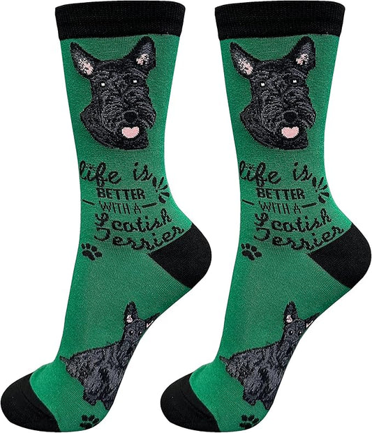 Scottie Dog Lovers Socks - All Season - One Size Fits Most - Unisex,Premium Quality