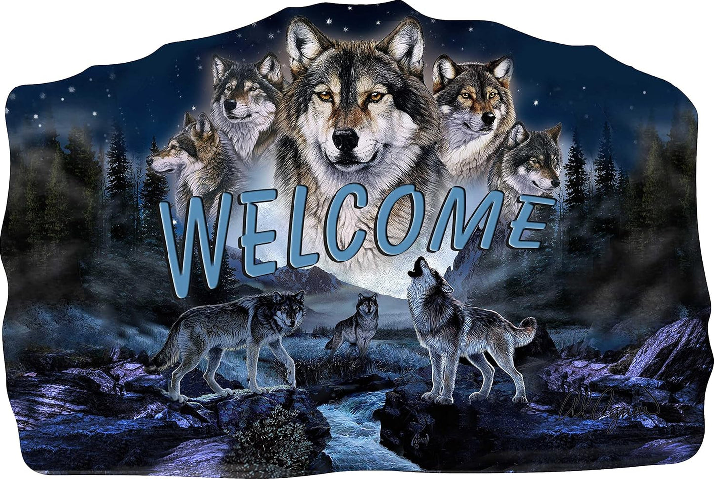 Welcome Wood Indian American Sign–Wood Sign Plaques