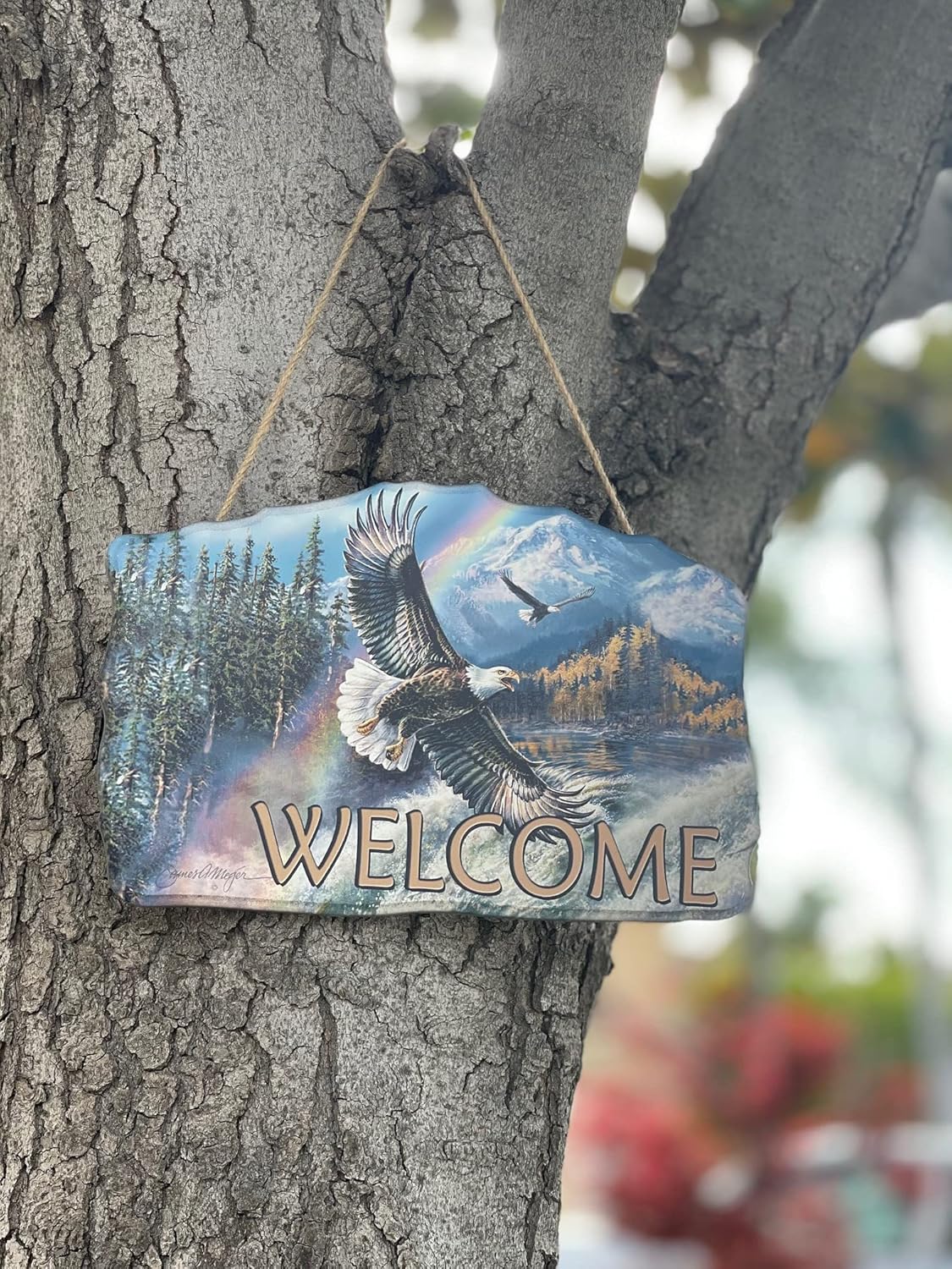 Welcome Wood Indian American Sign–Wood Sign Plaques