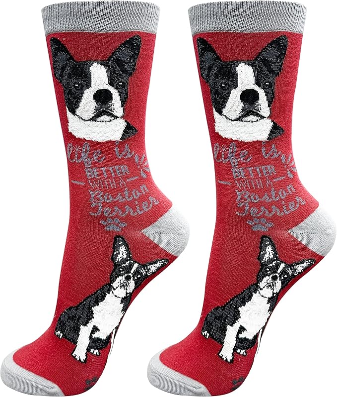 Boston Terrier Dog Lovers Socks - All Season - One Size Fits Most - Unisex,Premium Quality