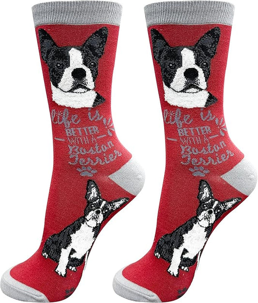 Boston Terrier Dog Lovers Socks - All Season - One Size Fits Most - Unisex,Premium Quality
