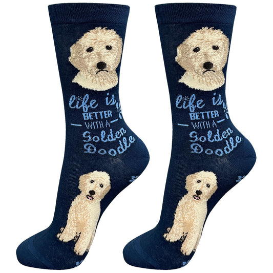 Goldendoodle  Pet Lover Socks - Dog Socks - Pet Lover Gifts - Cute Crew Socks - Unisex -Novelty Socks