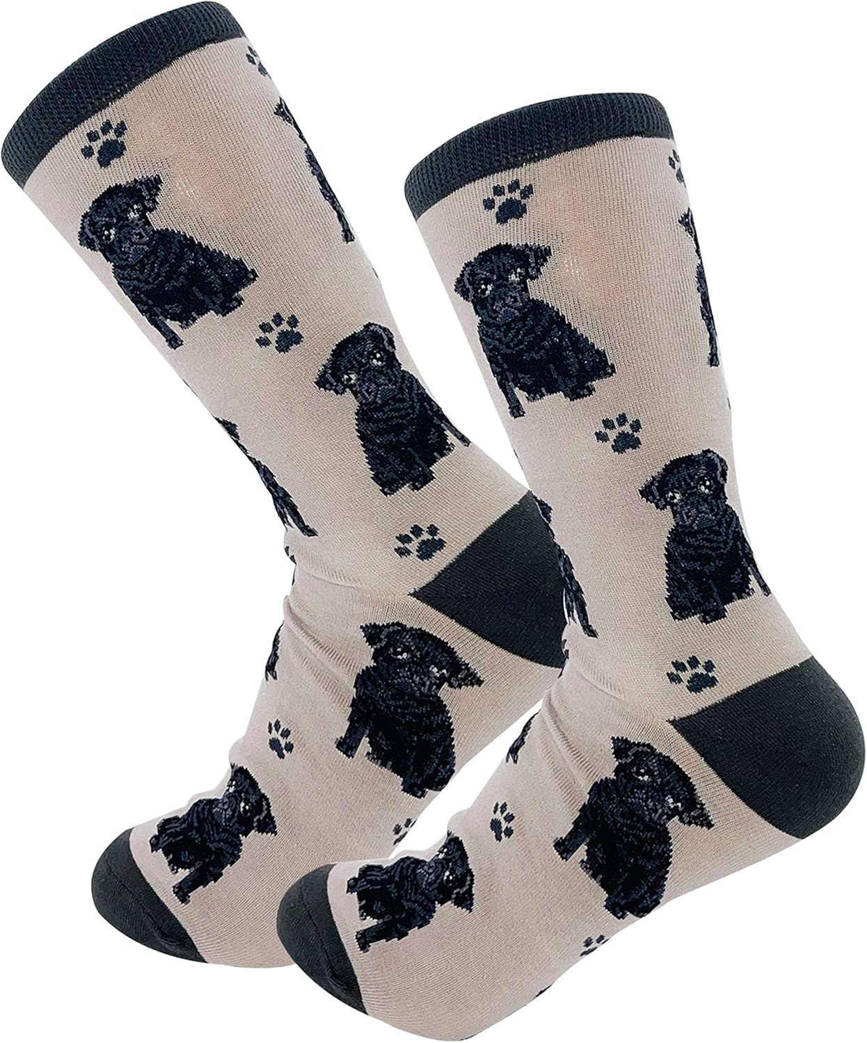 Black pug Pet Lover Socks - All Season - One Size Fits Most - Unisex