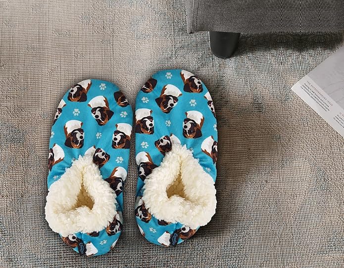 Boxer Super Soft Slippers - One Size Fits Most - Cozy House Slippers - Non Skid Bottom - perfect for Boxer gifts