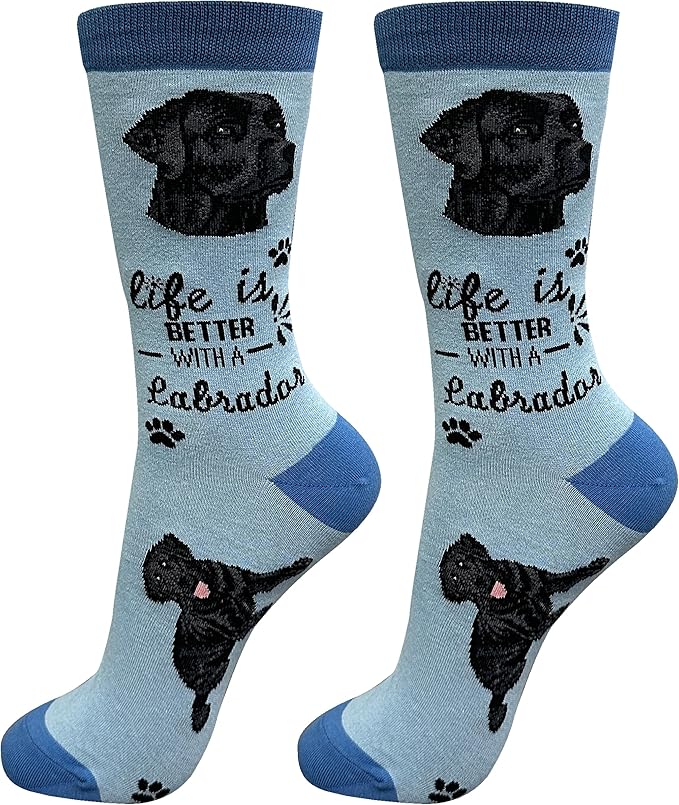 Black Labrador Dog Lovers Socks - Crazy Pet Lover - Novelty Socks Funny Gifts for Dog Lovers - Cute Dog Pattern - Casual Crew Socks - One Size Fits most (Copy)