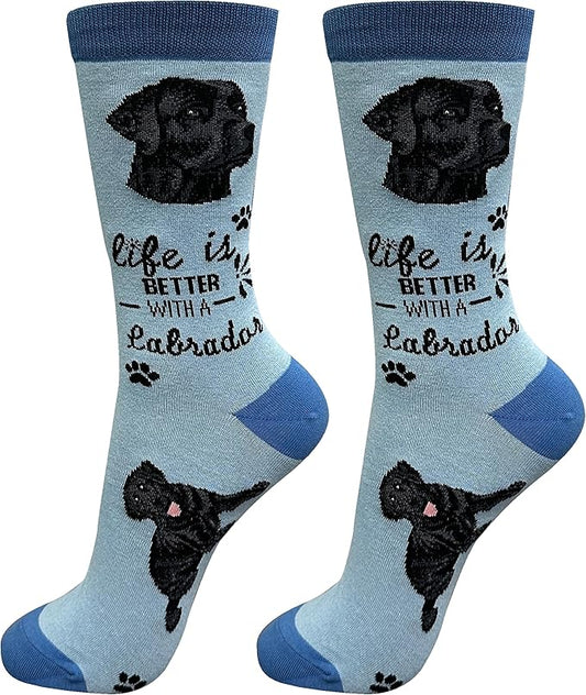 Black Labrador Dog Lovers Socks - Crazy Pet Lover - Novelty Socks Funny Gifts for Dog Lovers - Cute Dog Pattern - Casual Crew Socks - One Size Fits most (Copy)