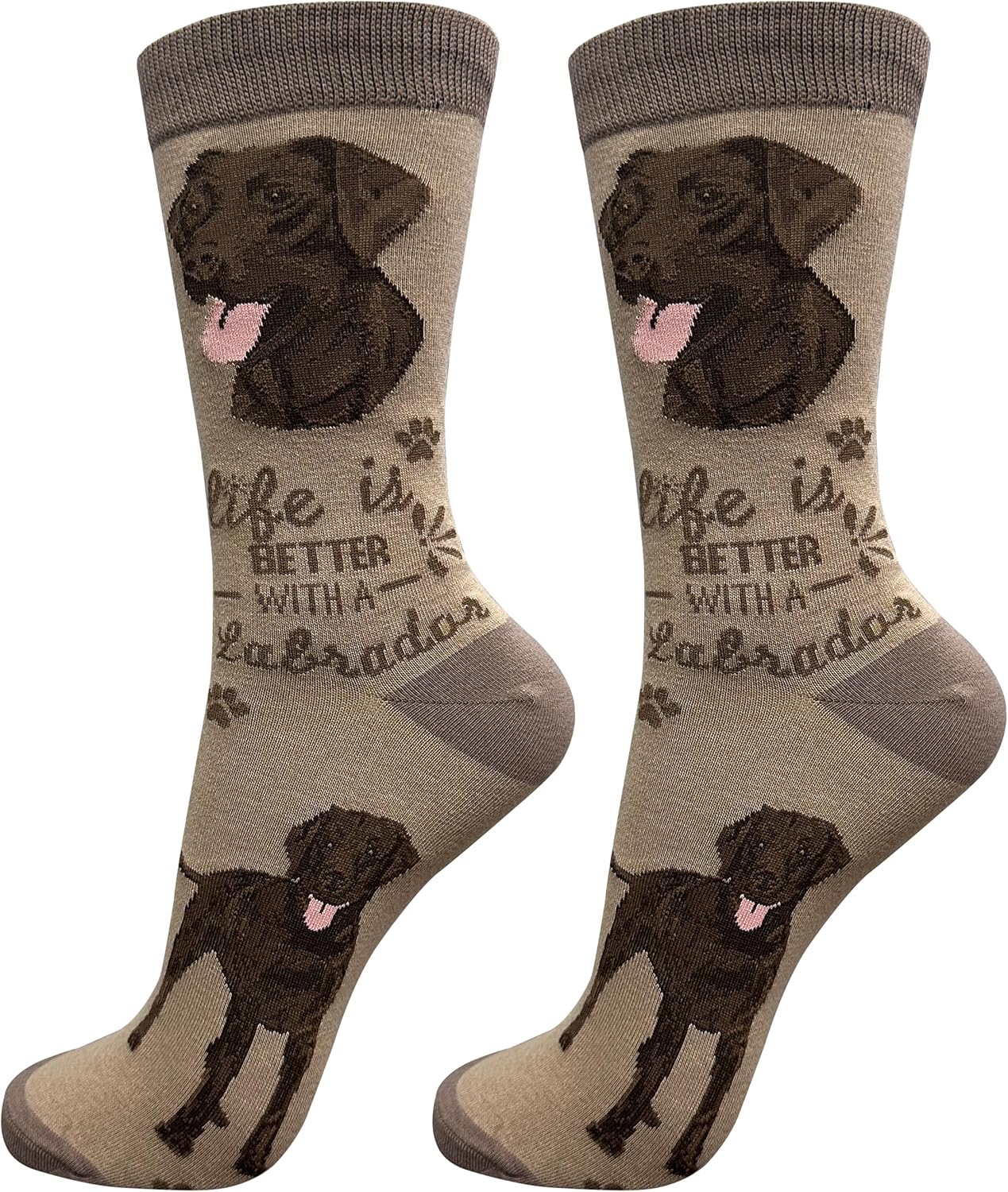 Chocolate Labrador  Pet Lover Socks - Dog Socks - Pet Lover Gifts - Cute Crew Socks - Unisex - Novelty Socks
