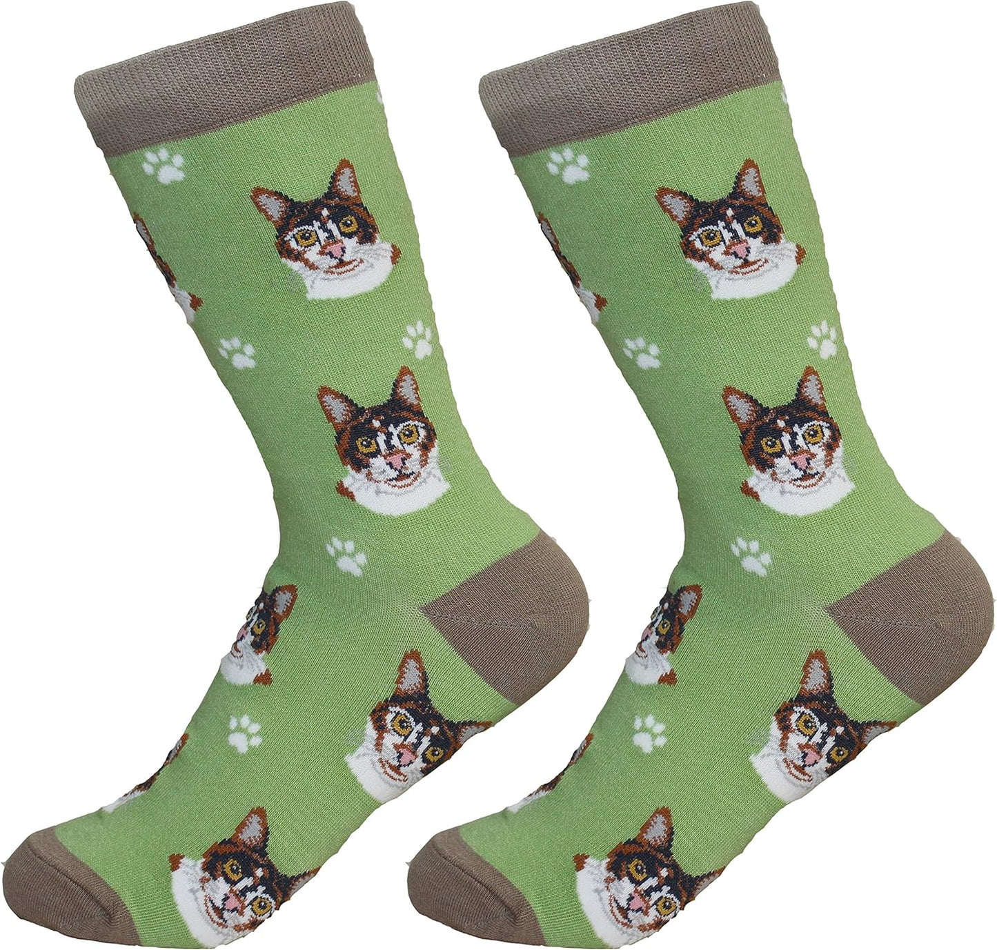 Calico Cat Lovers Socks Novelty Cat Cute Pattern Casual Crew One Size Fits most-Unisex