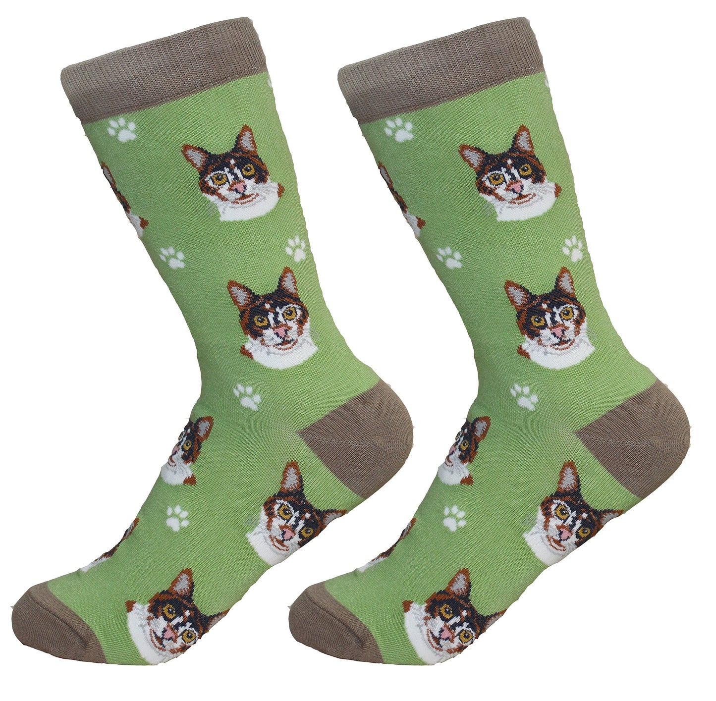 Calico Cat Lovers Socks Novelty Cat Cute Pattern Casual Crew One Size Fits most-Unisex