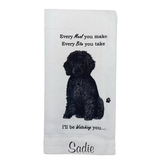 Black Poodle Dog Lovers Kitchen Towel - Soft Highly Absorbent - Dish Towels for Washing Dishes - Tea Towels - Reusable - Quick Drying - 100% Natural Cotton