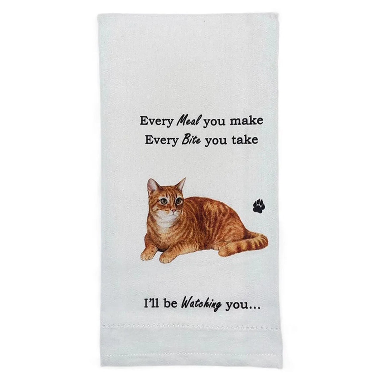 Orange Tabby Cat Kitchen&Tea Towel - Soft Highly Absorbent  - Reusable - Quick Drying - 100% Natural Cotton